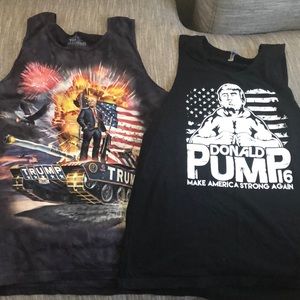 two Donald Trump tank tops - size Large